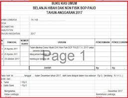 Format Buku Kas Umum Bku Lpj Bop Paud Terbaru Buku Tanggal Aplikasi