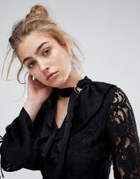 Moon River Ruffle Lace Blouse