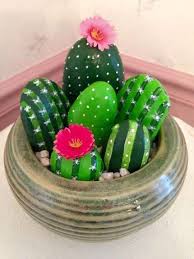 Tas Boyama Kaktusler Eglenceli El Sanatlari Yaratici Fikirler Yaratici