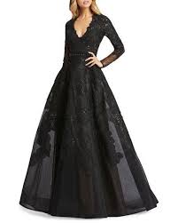 Mac Duggal Queen Anne Long Sleeve Floral Applique Ball Gown In 2020 Ball Gowns Evening Gowns With Sleeves Gowns