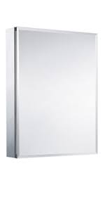 Kohler jacquard medicine cabinet surround, 40 wide finish: Amazon Com Movo Double Doors Medicine Cabinet With Mirror 20 Inch X 26 Inch Aluminum Bathroom Medicine Cabinet Adjustable Glass Shelves Waterproof And Rust Resist Recess Or Surface Mount Installation Kitchen Dining