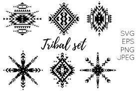Download Set Of 6 Tribal Aztec Ethnic Ornaments Png Eps Jpeg Svg 1077108 Decorations Design Bundles