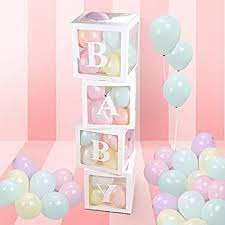 Amazon Com Ewolee Baby Shower Decorations Balloons Box Diy Transparent Decorative Balloon Box Pastel Baby Shower Baby Shower Box Boho Baby Shower Decorations