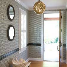 For some, this is easy if it's a separator between two different mediums (say, wallpaper on top and paint on the. Chair Rail Wallpaper Houzz