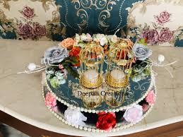 Round Ring Ceremony Tray By Deepali Creations In 2020 Rings Ceremony Ceremony Trousseau Packing