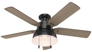 Low profile iii 52 inch. Hunter Mill Valley 52 Indoor Outdoor Flush Mount Ceiling Fan In Matte Black Lightsonline Com