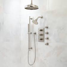 Exira Thermostatic Shower System Dual Shower Heads Hand Shower 4 Body Jets Shower Bathroom Shower Systems Dual Shower Heads Dual Shower