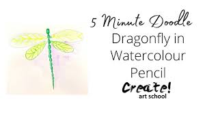 This drawing was made at internet users' disposal on 07 february 2106. Watercolour Pencil Drawing Of A Dragonfly Simple