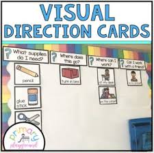 Visual Direction Cards By Primary Playground Teachers Pay Teachers Directions Cards Math Binder Nonsense Words
