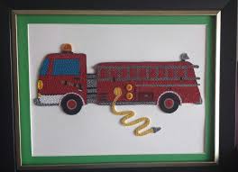 Unique Handmade Paper Quilled Firetruck Frame For By Ivyartworks Handmade Paper Decal Wall Art Paper Quilling
