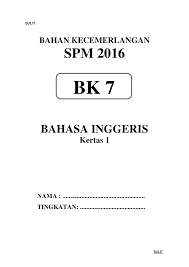 Kertas soalan ini mengandungi 40 soalan, dan 9 halaman bercetak. 2016 Terengganu Spm Trial English Paper 1 Bk7 Pobierz Pdf Z Docer Pl