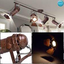 retro decken strahler scheinwerfer verstellbar vintage industrie spot lampe rost lampenlicht einbau deckenleuchten deckenleuchten design