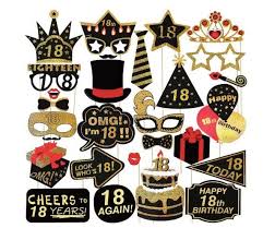 18th Birthday Photo Booth Props Printable 18th Photo Booth Props 8th Birthday Party Supplies 18th Party Photo Props Black And Gold Birthda Birthday Party Accessories Birthday Props 18th Birthday Party