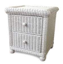 This white nightstand with drawers is crafted of solid hardwoods, birch and elm veneers. Wicker 2 Drawer Nightstand Elana