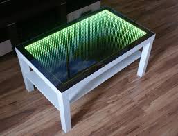 White Table Led 3d Coffee Table Illuminated Infinity Mirror Effect Remote Rf Zerkalo S Effektom Beskonechnosti Zhurnalnye Stoliki Mebel V Prihozhej