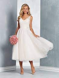 Alfred Angelo Style 2625 Tulle Tea Length Wedding Dress With Sheer Yoke And Sweetheart Ne Simple Wedding Dress Casual Casual Wedding Dress Short Wedding Dress