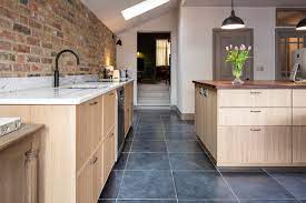 Buying kitchen flooring is a whole different process than buying flooring for other areas of your home. Belgian Blue Limestone For A Hardy Kitchen Floor Klassisch Kuche Berkshire Von Natural Stone Consulting Houzz