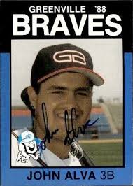 John Alva 1988 Best Greenville Braves authentic autographed card