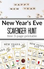 New Year S Eve Scavenger Hunt Organized 31 In 2020 Kids New Years Eve Scavenger Hunt Scavenger Hunt For Kids