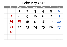 You can also download it as an image. Printable February 2021 Calendar Word Template No Cd21m2
