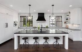 Black cabinets with an impressive island. 15 Black White Kitchen Design Ideas Beautiful Pictures