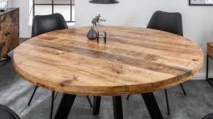 40 x 40 x 40 cm • dimensions grande table : Table A Manger Ronde En Bois De Manguier Massif Davis Gdegdesign