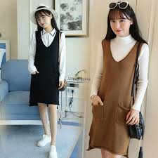 Korean Women V Neck Casual Sleeveless Slim Knit Blouse Overalls Jumper Dress L Jumper Dress Overalls Jumpers Korean Women