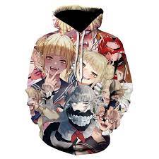 僕のヒーローアカデミア パーカー トガヒミコ フルグラフィック 長袖 スウェット フード付き マンガの服 アニメの服装 パーカー レディース