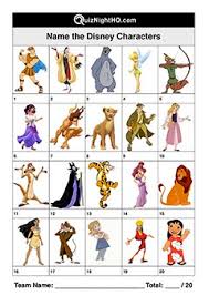 You can buy the disney trivia board game or just make one on your own. Disney Characters 001 Quiznighthq