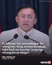 BANAT NI SEN. BONG GO KAY TRILLANES Bumuwelta si Sen. Bong Go matapos  siyang sampahan ng dating senador na si Sonny Trillanes ng plunder sa  Ombudsman ngayong Martes, Oct. 21. Giit ni