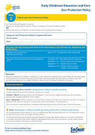 Caitriona nienaber, 13 11 20 consultant, cancer council wa; Early Childhood Education And Care Sun Protection Policy