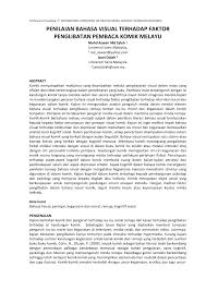 Tatacara pemprosesan laporan penilaian impak sosial (sia) peringkat negeri selangor v2. Pdf Penilaian Bahasa Visual Terhadap Factor Penglibatan Pembaca Komik Komik Melayu