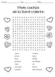 Ce jour là on offre à son amoureux(se) des fleurs ou des chocolats, on envoie de belles cartes ou encore un poème. 2 Mots Caches De La Saint Valentin 2 French Valentine S Day Word Searches Teaching Resources