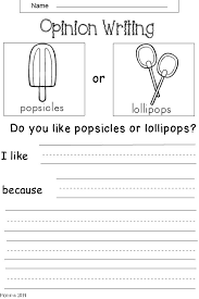 Opinion Writing Worksheet For Kindergarten Kindergarten Writing Opinion Writing Summer Writing Prompts
