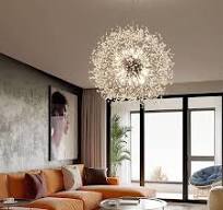 LamQee 16-Light 23.5 in. Dia Silver Dandelion Firework Chandelier Crystal  Starburst Pendant Light HD06FTL0114BSL