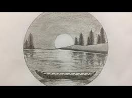 Draw a few birds flying across the sun. Beach Simple Pencil Sketch Drawing For Kids Adult