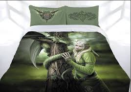 Bedroom design romantic bedroom bedroom red home decor. Anne Stokes Kindred Spirits Doona Cover Bed Set Double Queen King Green Dragon Elf Fairy Princess Lee S Dragon Dreams