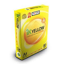 High speed copying100ppm, laser capable,inkjet. Ik Yellow A4 Paper Supplier Ik Yellow Papers 75gsm 70gsm