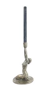 Stained glass refers to glass that has been colored by metallic oxides during the manufacturing process. Franz Metzner Candle Holder Germanart