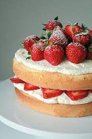 Strawberry And Cream Sponge Cake Sponge Cake Recipes Desserts Cake Recipes