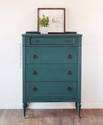The Best Teal Paint For Your Vintage Furniture Deep Teal Antique Tall Dresser With Antique Brass Teal Furniture Painted Furniture Colors Teal Painted Dressers