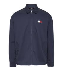 Blouson bleu marine pour homme col montant, manches longues 2 poches zippées côtés, 1 poches intérieure zippée fermeture par zip devant produit intemporel (pi). Blouson Casual Bleu Marine Pour Homme Tommy Jeans