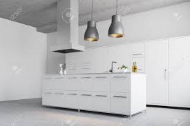 Modern wall decals for living room. Modern White Kitchen Corner With A Concrete Floor White Cupboards Stock Photo Picture And Royalty Free Image Image 93278435