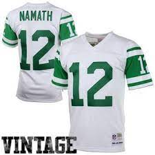 Mitchell Ness Joe Namath New York Jets White 1968 Retired Player Vintage Replica Jersey Camisetas De Futbol Americano New York Jets Jersey Nike