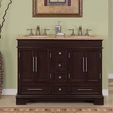 Dark Walnut Double Sink Cabinet