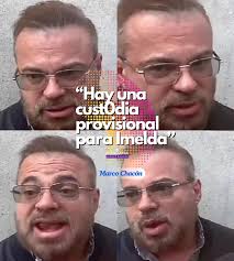 Marco Chacón esposo de Maribel acl@ra; “N0 hay ningun@ 0rden de restr!cci0n  para ninguna de las partes, hay una cust0di@ provision@l para Imelda, la  audienci@ de hoy es para entrega de prueb@s”.