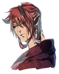 Anime Picture 801x1000 With Amane0623 Long Hair Single Tall Image Blue Eyes Simple Backgrou Anime Demon Boy Anime Guy Long Hair Anime Red Hair