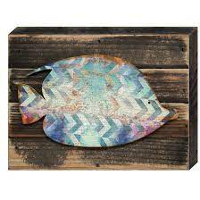 Interior decorating, designs, home decor products and real hibiscus aloha flying fish driftwood wall art recycled art | etsy. Designocracy Tropical Fish Wall Art Wooden Board Wall Decor Wayfair