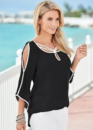 Irregular Bat Wing 3 4 Sleeves Out Shoulder Chiffon Blouse Moda Trendleri Moda Bluz