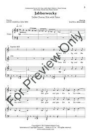 Jabberwocky Ssa By David L Brunner Choir Songs Choir Music Choral Sheet Music